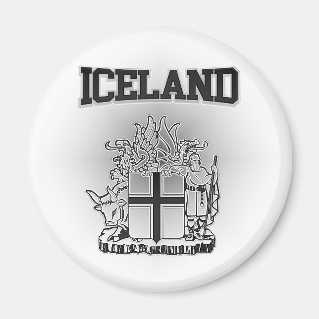 Island-Wappenschild Magnet (Vorne)