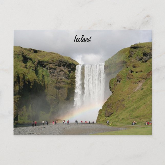 Island Wasserfall Postkarte (Vorderseite)