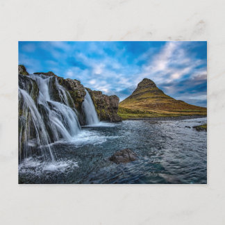 Island Wasserfall Postkarte