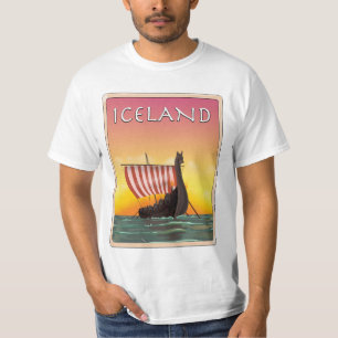 Island Wikinger Reiseplakat T-Shirt