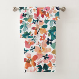 ISLAND-ZEIT farbenfroh tropische Flora Badhandtuch Set