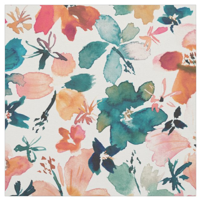 ISLAND ZEIT Wasserfarbe Tropenflora Stoff (Muster)