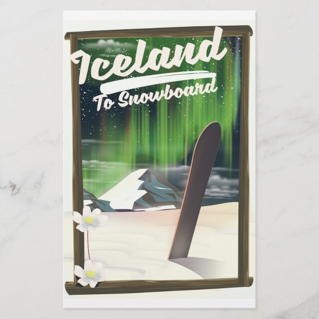 Island zum Snowboard Briefpapier (Vorderseite)