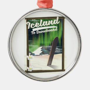 Island zum Snowboard Ornament Aus Metall
