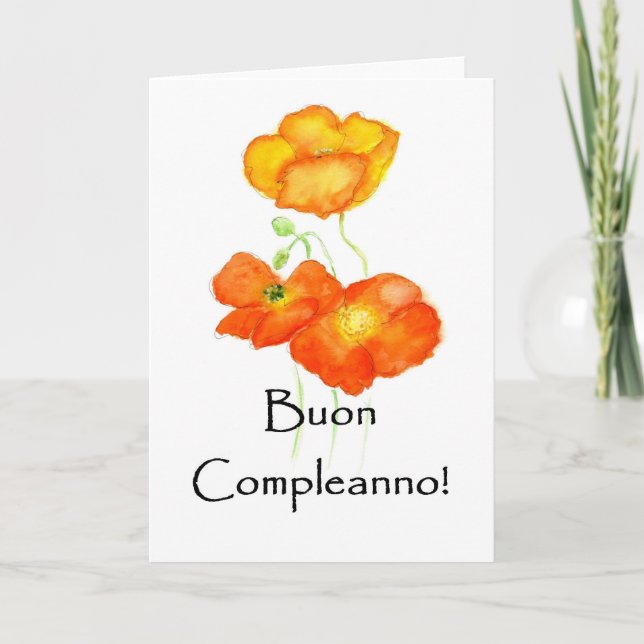 Islande Poppies Carte Anniversaire - Salutation it (Devant)