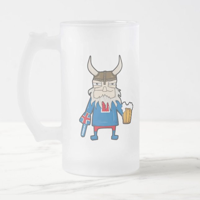 Isländer-Wikinger-Tasse Mattglas Bierglas (Links)