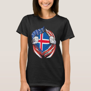 Islandflagge Amerikaner Stolz Auf Mein Isländische T-Shirt