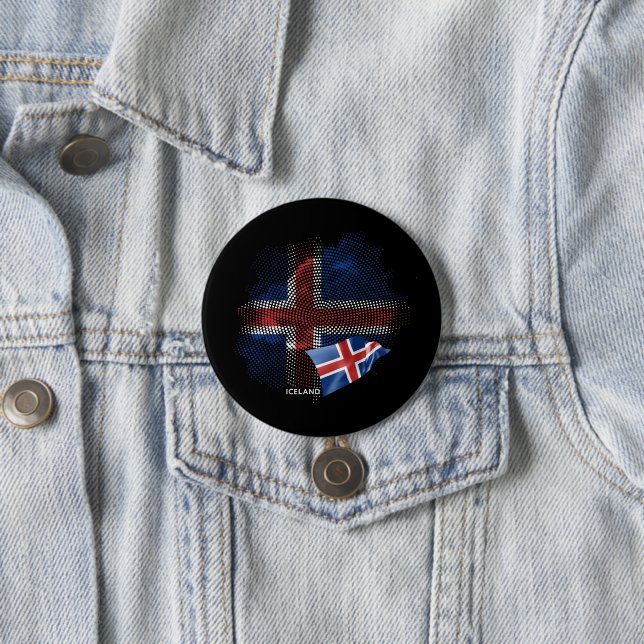 Islandflagge Button (Beispiel)