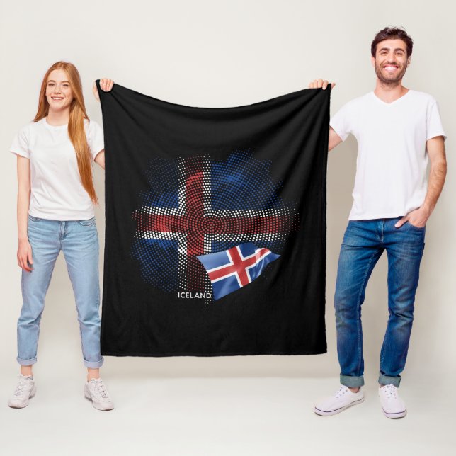 Islandflagge Fleecedecke (Beispiel)