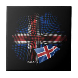Islandflagge Fliese