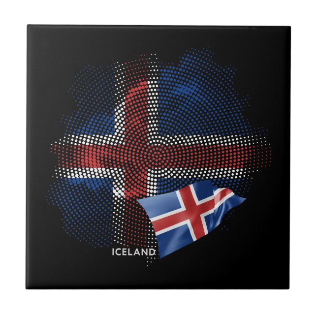 Islandflagge Fliese (Vorderseite)