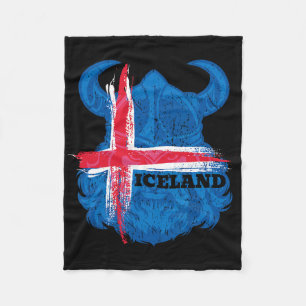 Islandflagge Fußball-Shirt Isländischer Fußballfan Fleecedecke