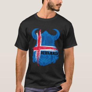 Islandflagge Fußball-Shirt Isländischer Fußballfan T-Shirt