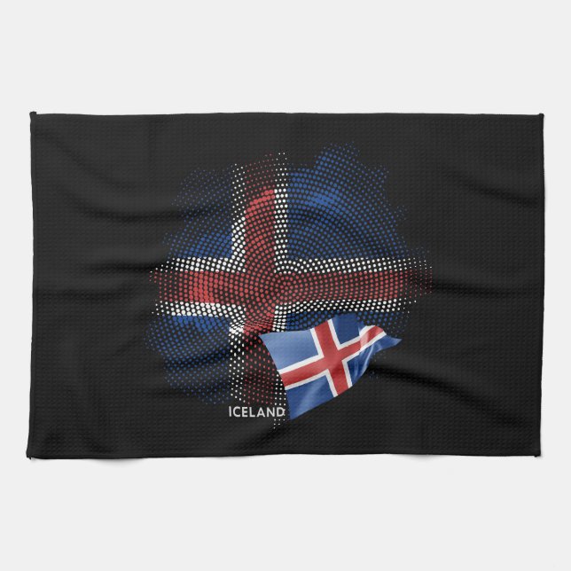 Islandflagge Geschirrtuch (Horizontal)