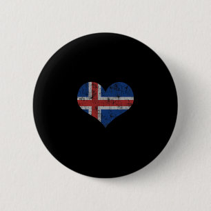 Islandflagge Isländer Liebe Herz Zuhause Urlaub Fa Button