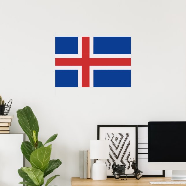Islandflagge Poster (Heimbüro)