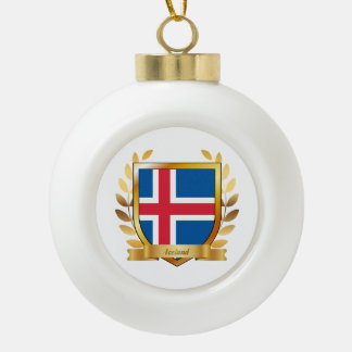 Islandflagge Schild Keramik Kugel-Ornament