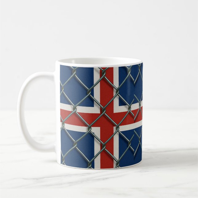 Islandflagge Zaun  Kaffeetasse (Links)