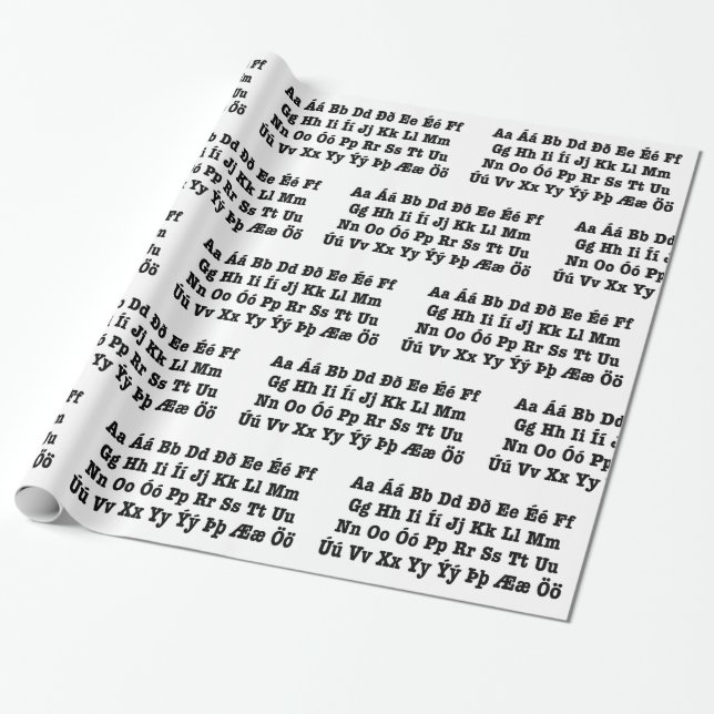 Isländisch Alphabet [Íslenska Stafrófið] Geschenkpapier (Ungerollt)