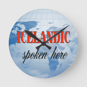 Isländisch gesprochen hier trübe Erde Runde Wanduhr