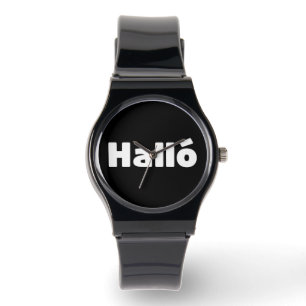 Isländisch Halló { Hello ) Íslenska Language Armbanduhr