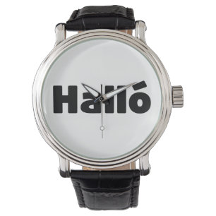 Isländisch Halló { Hello ) Íslenska Language Armbanduhr