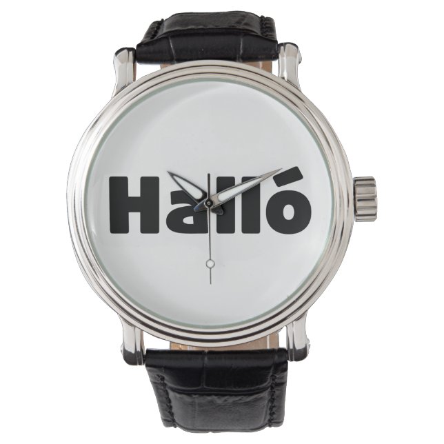 Isländisch Halló { Hello ) Íslenska Language Armbanduhr (Vorderseite)