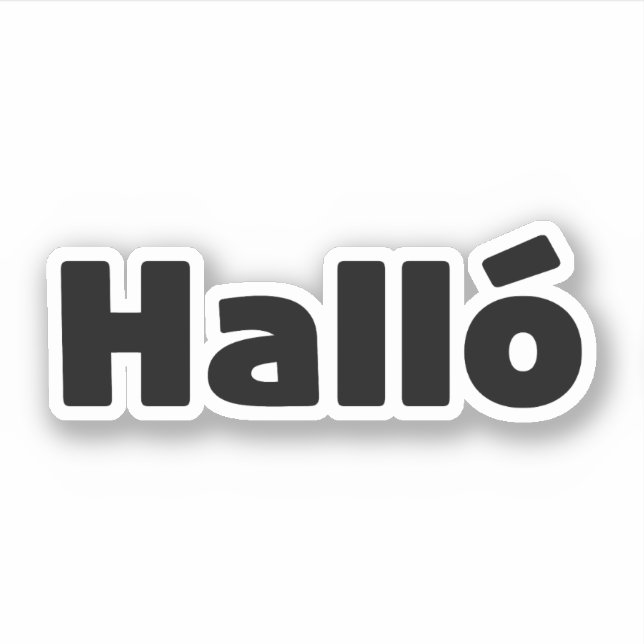 Isländisch Halló { Hello ) Íslenska Language Aufkleber (Vorderseite)