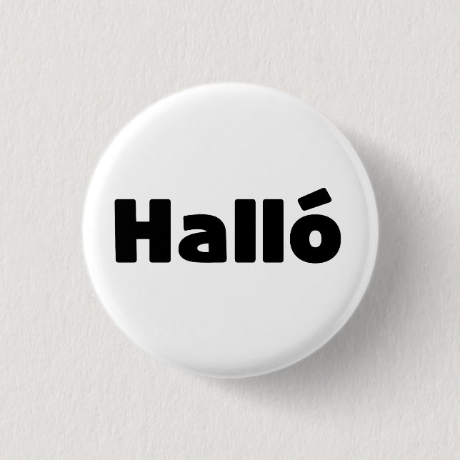 Isländisch Halló { Hello ) Íslenska Language Button (Vorderseite)