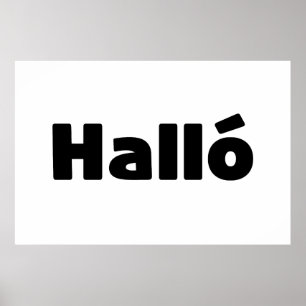 Isländisch Halló { Hello ) Íslenska Language Poster
