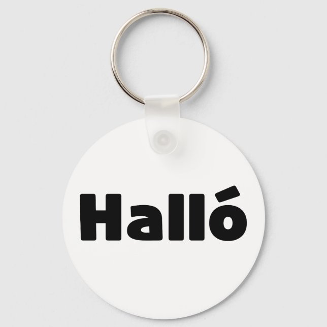 Isländisch Halló { Hello ) Íslenska Language Schlüsselanhänger (Vorderseite)