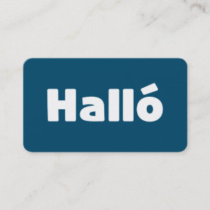 Isländisch Halló { Hello ) Íslenska Language Visitenkarte