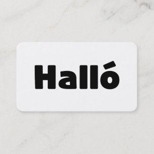 Isländisch Halló { Hello ) Íslenska Language Visitenkarte