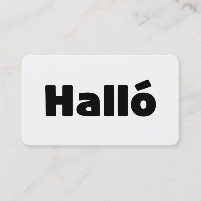 Isländisch Halló { Hello ) Íslenska Language Visitenkarte (Vorderseite)