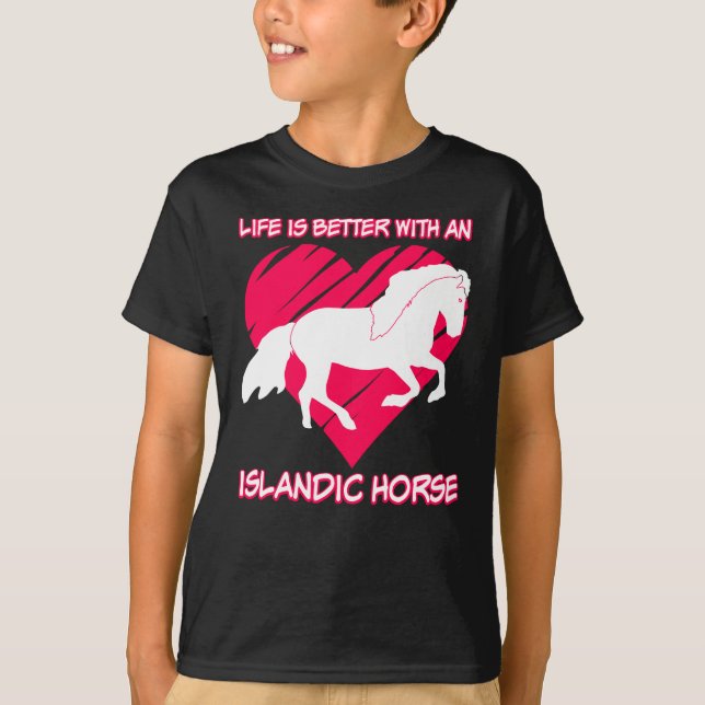 Isländisch Horse Heart Isländisch T-Shirt (Vorderseite)