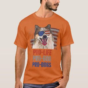Isländisch Sheepdog Pro Life Pro God Pro Hunde T-Shirt
