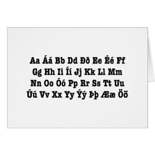Isländische Alphabet [Íslenska Stafrófið] Karte