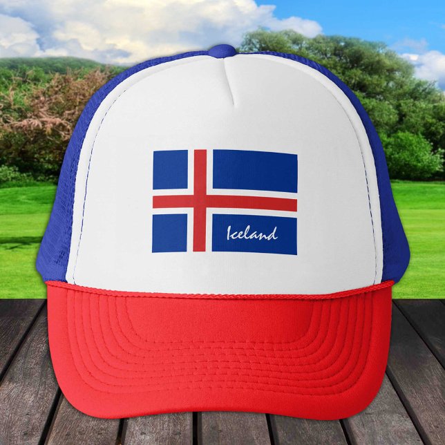 Isländische Fahne & isländische Urlaubs-/Sportfans Truckerkappe (Von Creator hochgeladen)