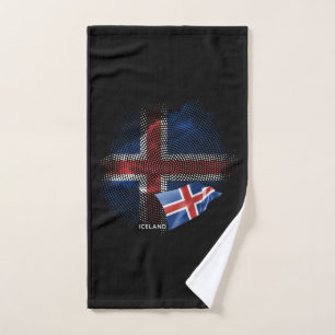 Isländische Flagge Badhandtuch Set