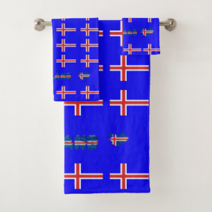 Isländische Flagge Badhandtuch Set