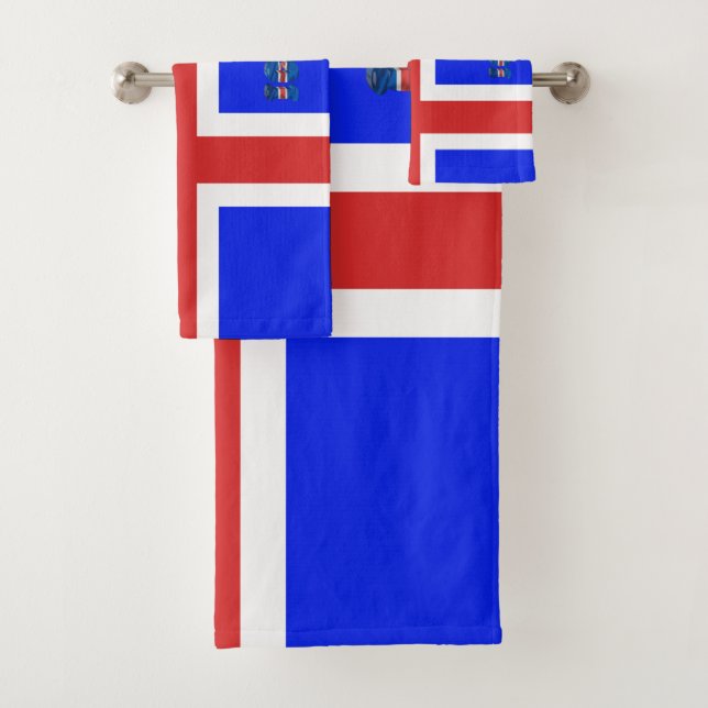 Isländische Flagge Badhandtuch Set (Insitu)