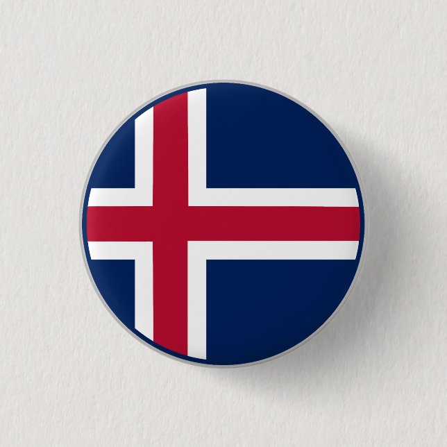Isländische Flagge Button (Vorderseite)