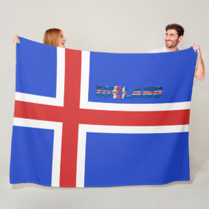 Isländische Flagge Fleecedecke