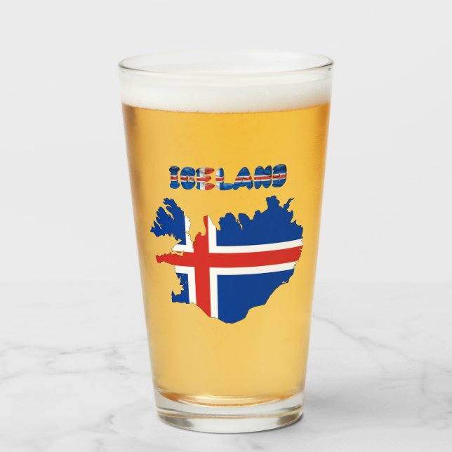 isländische Flagge      Glas (Vorne (Gefüllt))
