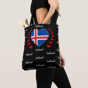 Isländische Flagge & Herz - Isländische Flagge / S Tasche