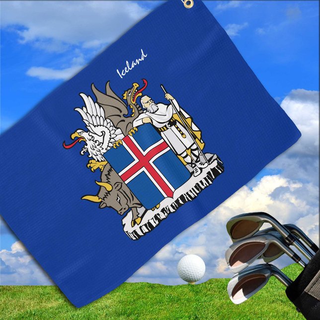 Isländische Flagge & Island Golf, Reykjavik /sport Golfhandtuch (Von Creator hochgeladen)