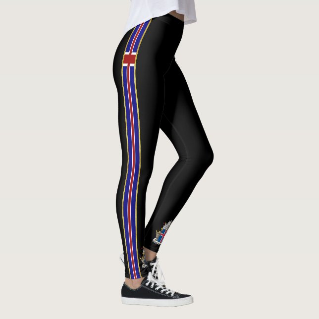 isländische Flagge Leggings (Rechts)