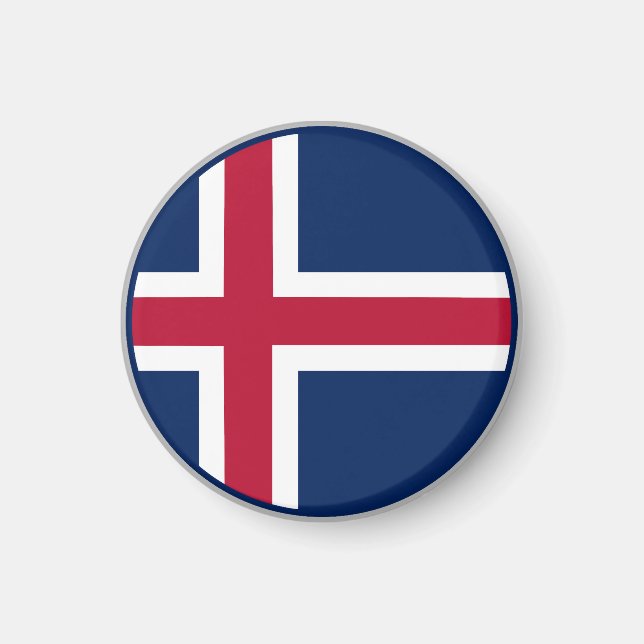 Isländische Flagge Magnet (Vorne)