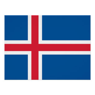 Isländische Flagge Poster
