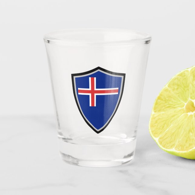 isländische Flagge Schnapsglas (Vorderseite)